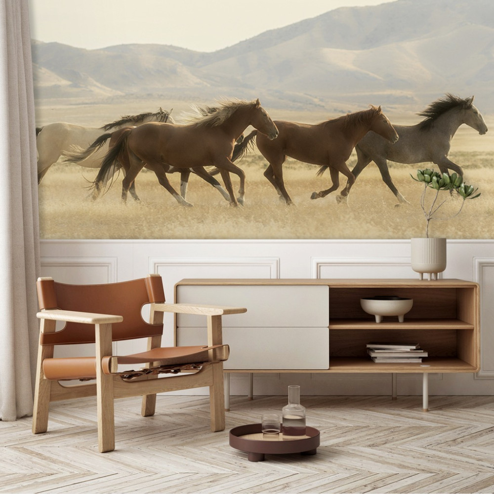 Papel de Parede Personalizado Cavalos no Campo Papel de Parede Personalizado Cavalos no Campo