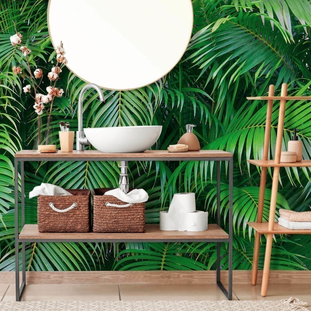 Papel de Parede Personalizado Coqueiro Folhas Grandes Papel de Parede Personalizado Coqueiro Folhas Grandes