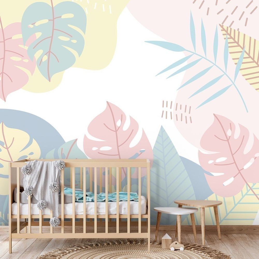 Papel De Parede Personalizado Jardim Costela De Adão Tons Pastéis