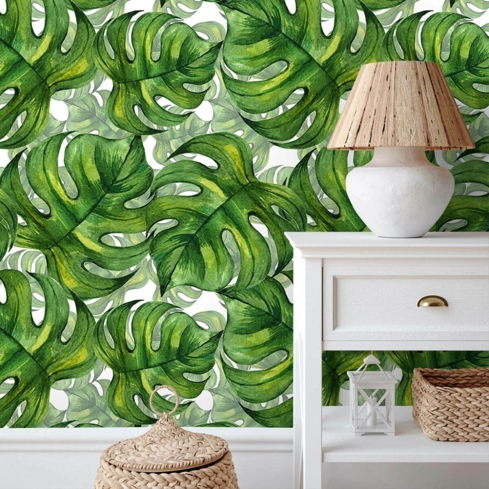 Papel de Parede Personalizado Costela de Adão Fundo Branco