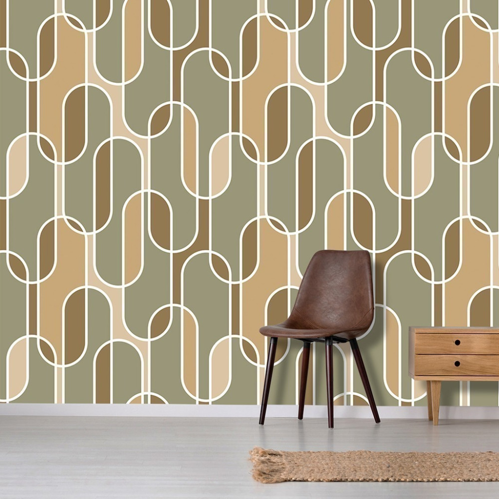 Papel de Parede Personalizado Mosaico de Curvas Papel de Parede Personalizado Mosaico de Curvas