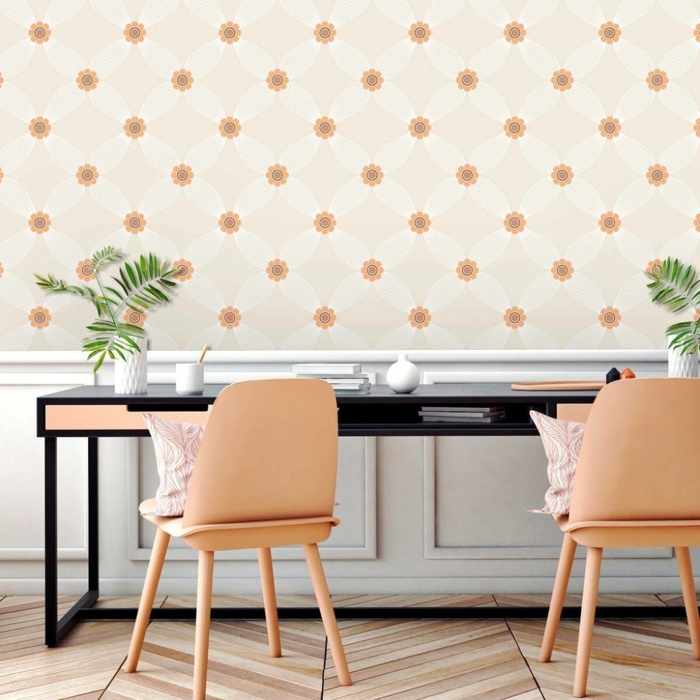 Papel de Parede Personalizado Curvas Florais Papel de Parede Personalizado Curvas Florais