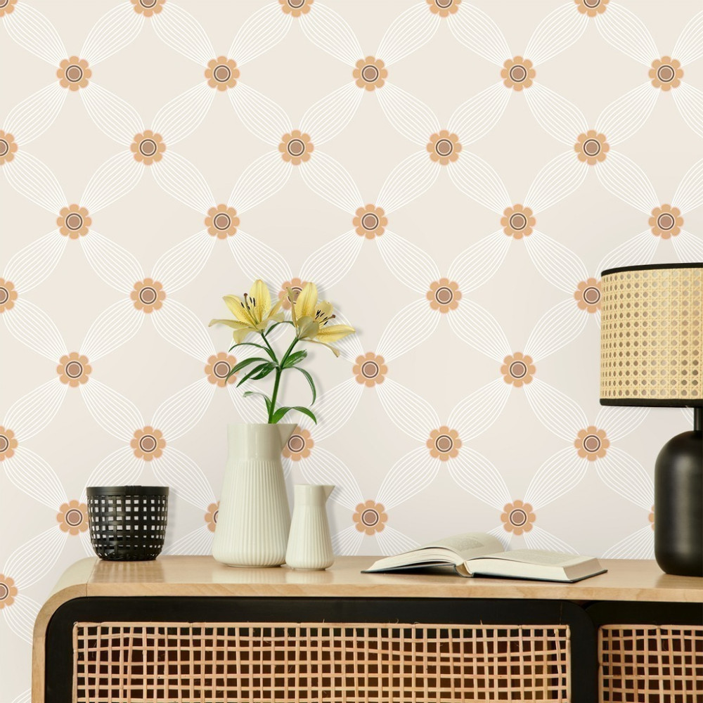 Papel de Parede Personalizado Curvas Florais Papel de Parede Personalizado Curvas Florais