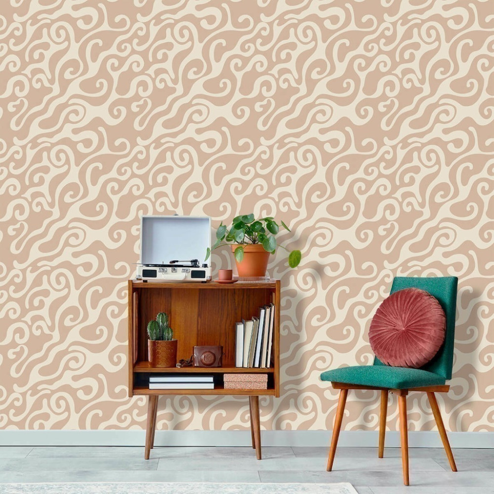 Papel de Parede Personalizado Curvas Onduladas Papel de Parede Personalizado Curvas Onduladas