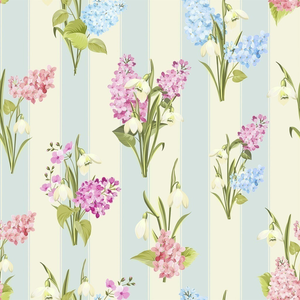 Papel de Parede Personalizado Listras Florais Papel de Parede Personalizado Listras Florais