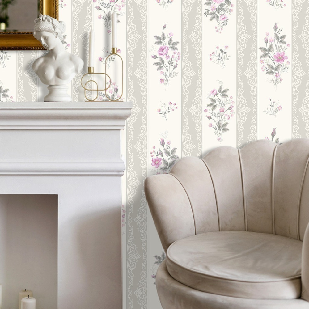 Papel de Parede PersonalizadoListras Florais Clássicas Papel de Parede PersonalizadoListras Florais Clássicas