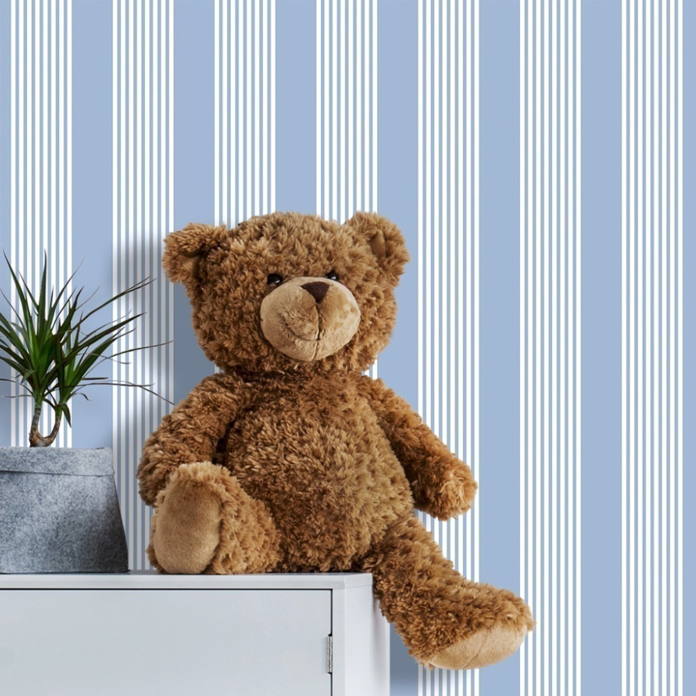 Papel de Parede Personalizado Listras Azul Bebê Papel de Parede Personalizado Listras Azul Bebê
