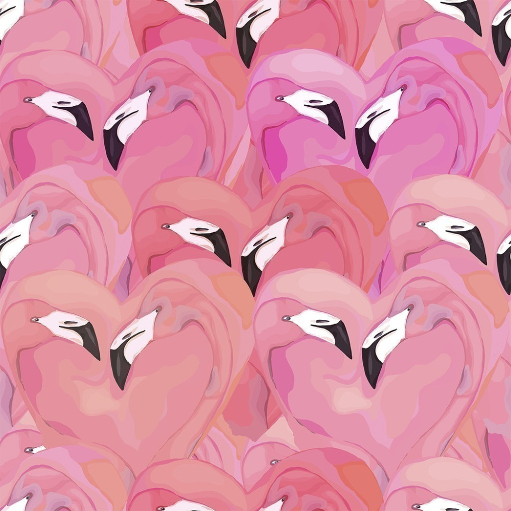 Papel de Parede Personalizado Flamingos Românticos