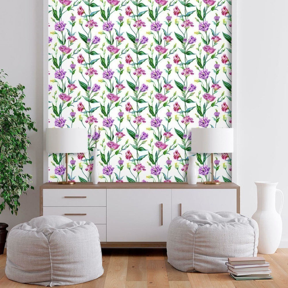 Papel de Parede Personalizado Flores Coloridas