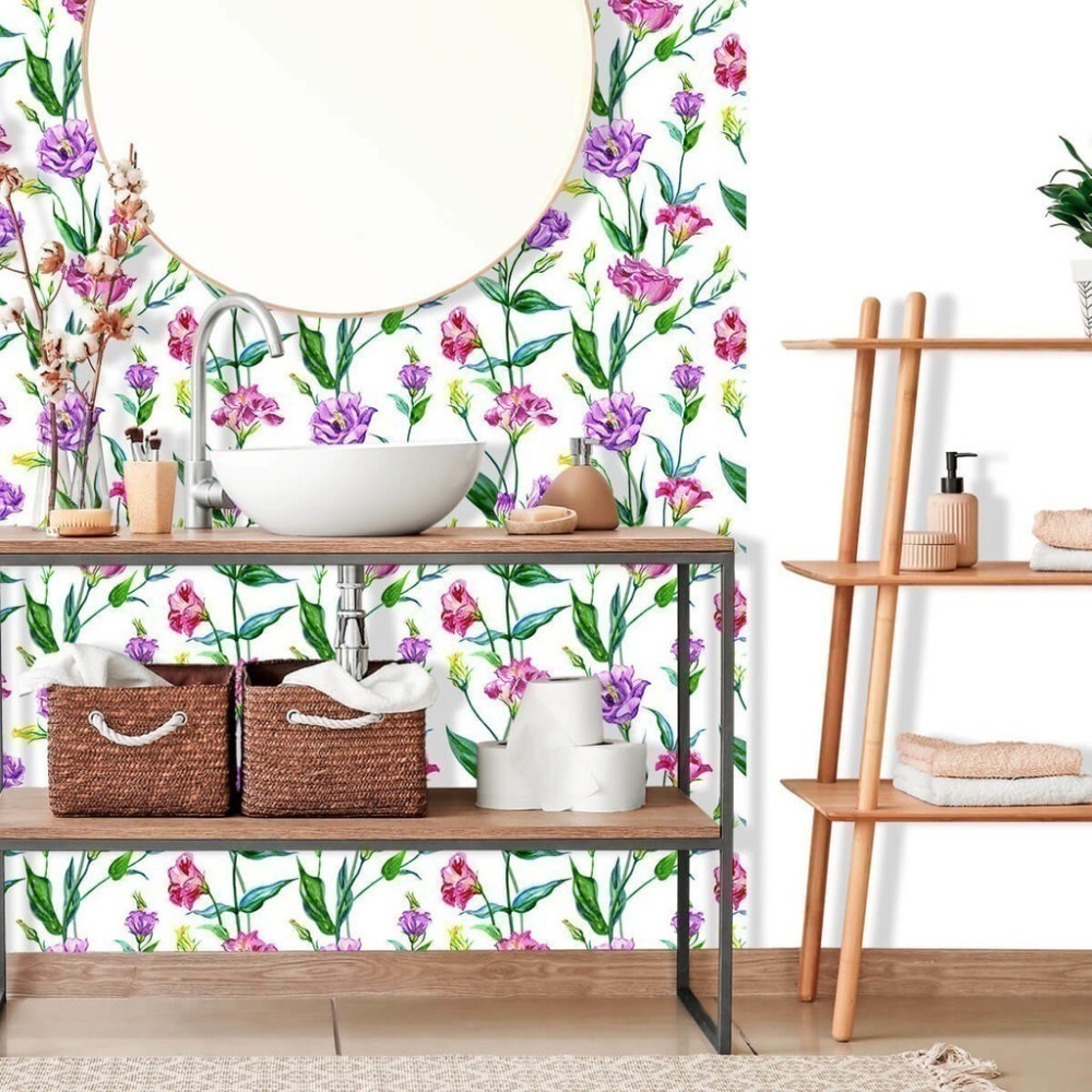 Papel de Parede Personalizado Flores Coloridas