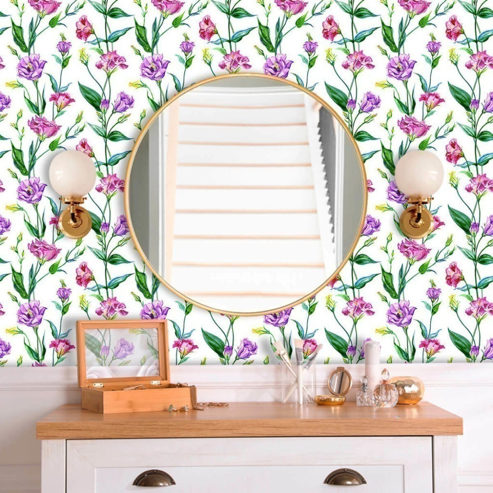 Papel de Parede Personalizado Flores Coloridas