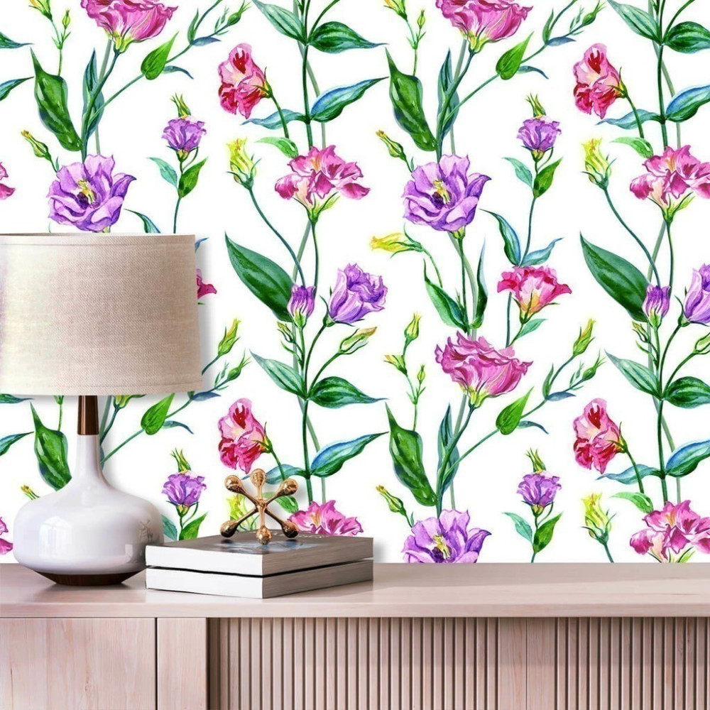 Papel de Parede Personalizado Flores Coloridas