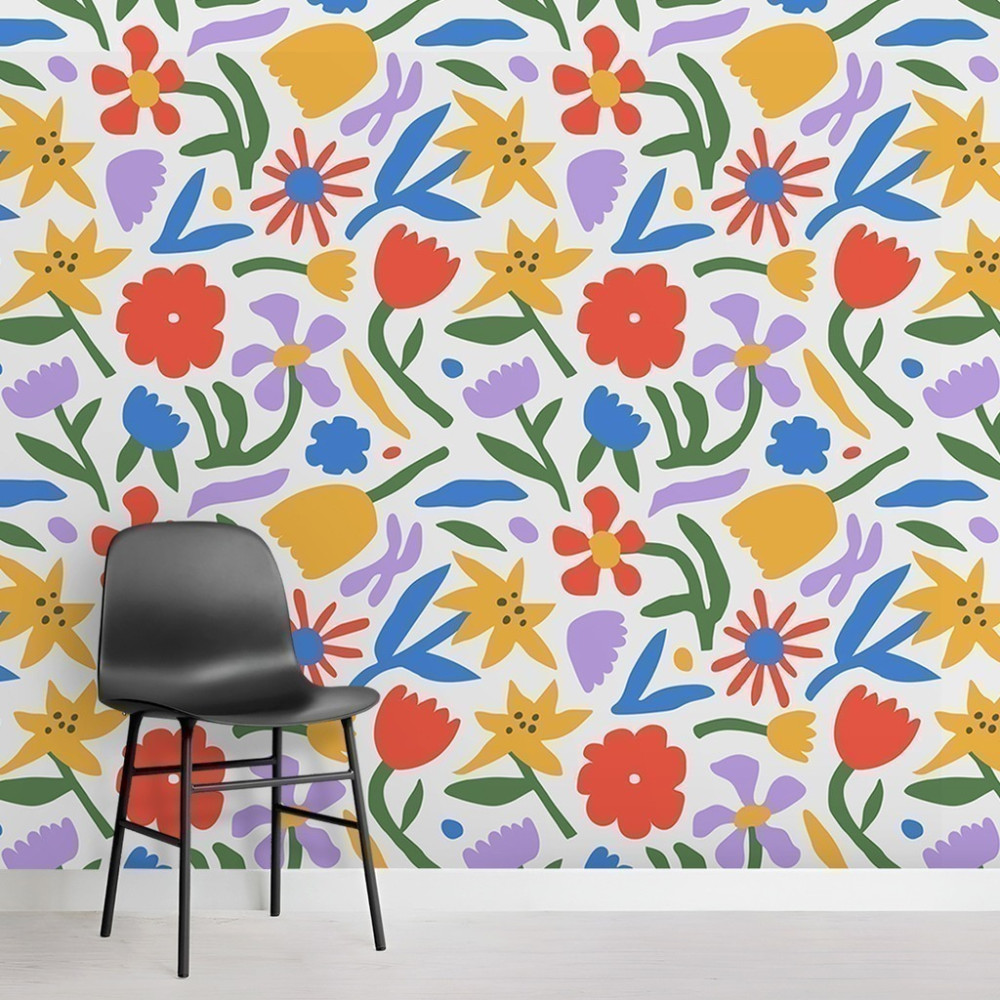 Papel de Parede Personalizado Florais Cores Vivas