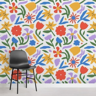 Papel de Parede Personalizado Florais Cores Vivas