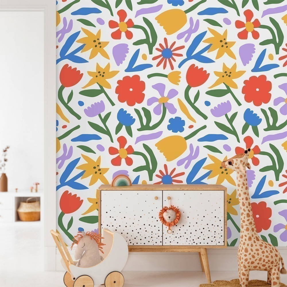Papel de Parede Personalizado Florais Cores Vivas