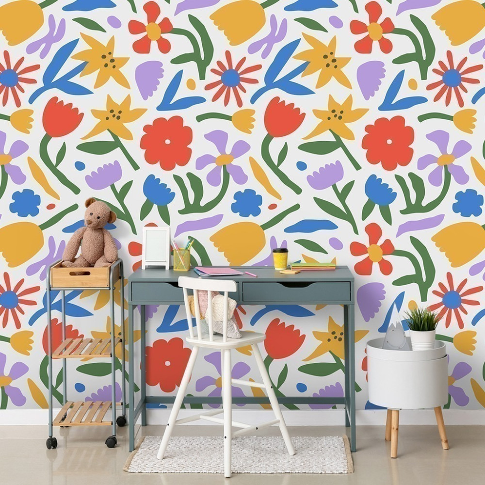 Papel de Parede Personalizado Florais Cores Vivas
