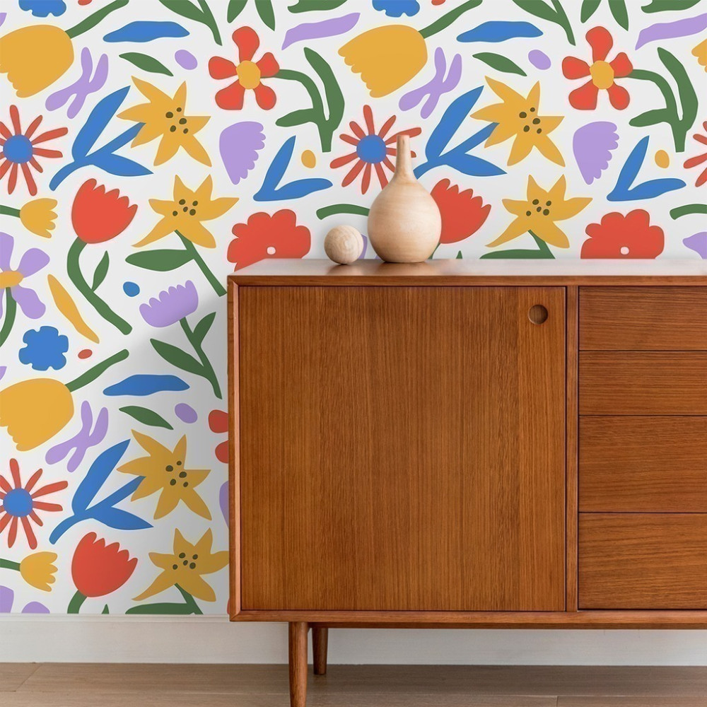 Papel de Parede Personalizado Florais Cores Vivas
