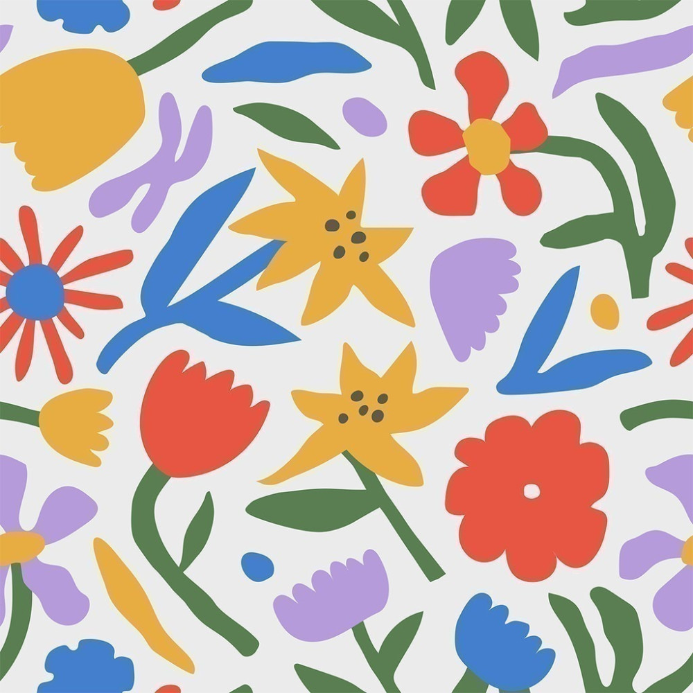 Papel de Parede Personalizado Florais Cores Vivas