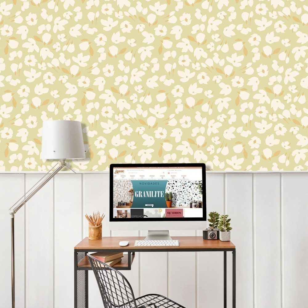 Papel de Parede Personalizado Florais Delicado