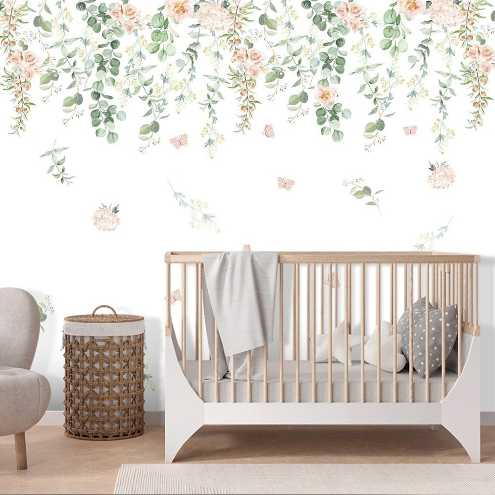 Papel de Parede Personalizado Encanto das Borboletas e Rosas