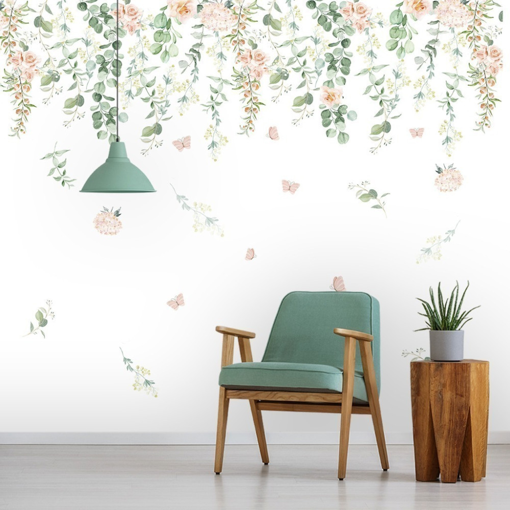 Papel de Parede Personalizado Encanto das Borboletas e Rosas