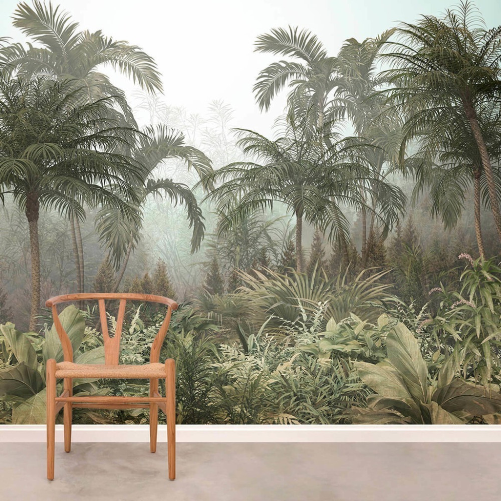 Papel de Parede Personalizado Floresta com Coqueiros
