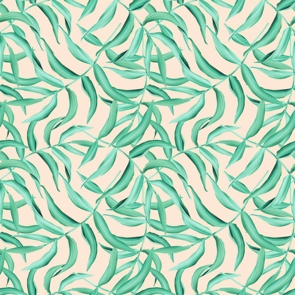 Papel de Parede Personalizado Folhas Tons Claros