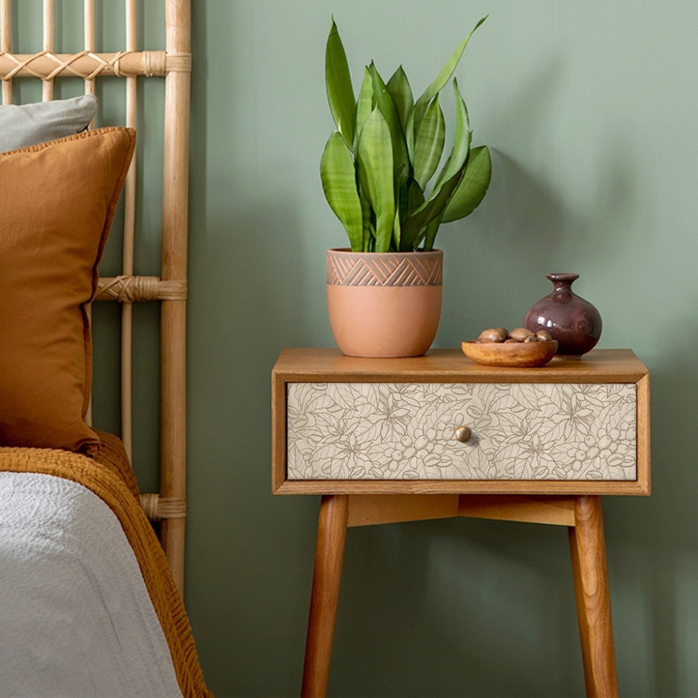 Papel de Parede Personalizado Folhas de Café