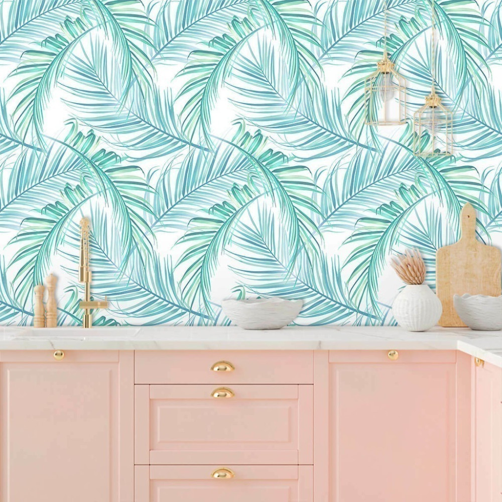 Papel de Parede Personalizado Coqueiros Aquarela Papel de Parede Personalizado Coqueiros Aquarela