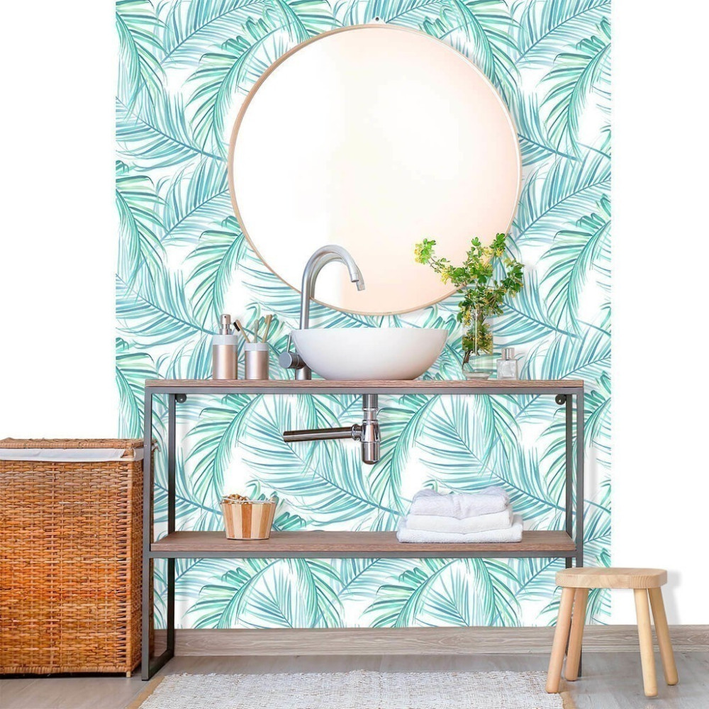 Papel de Parede Personalizado Coqueiros Aquarela Papel de Parede Personalizado Coqueiros Aquarela