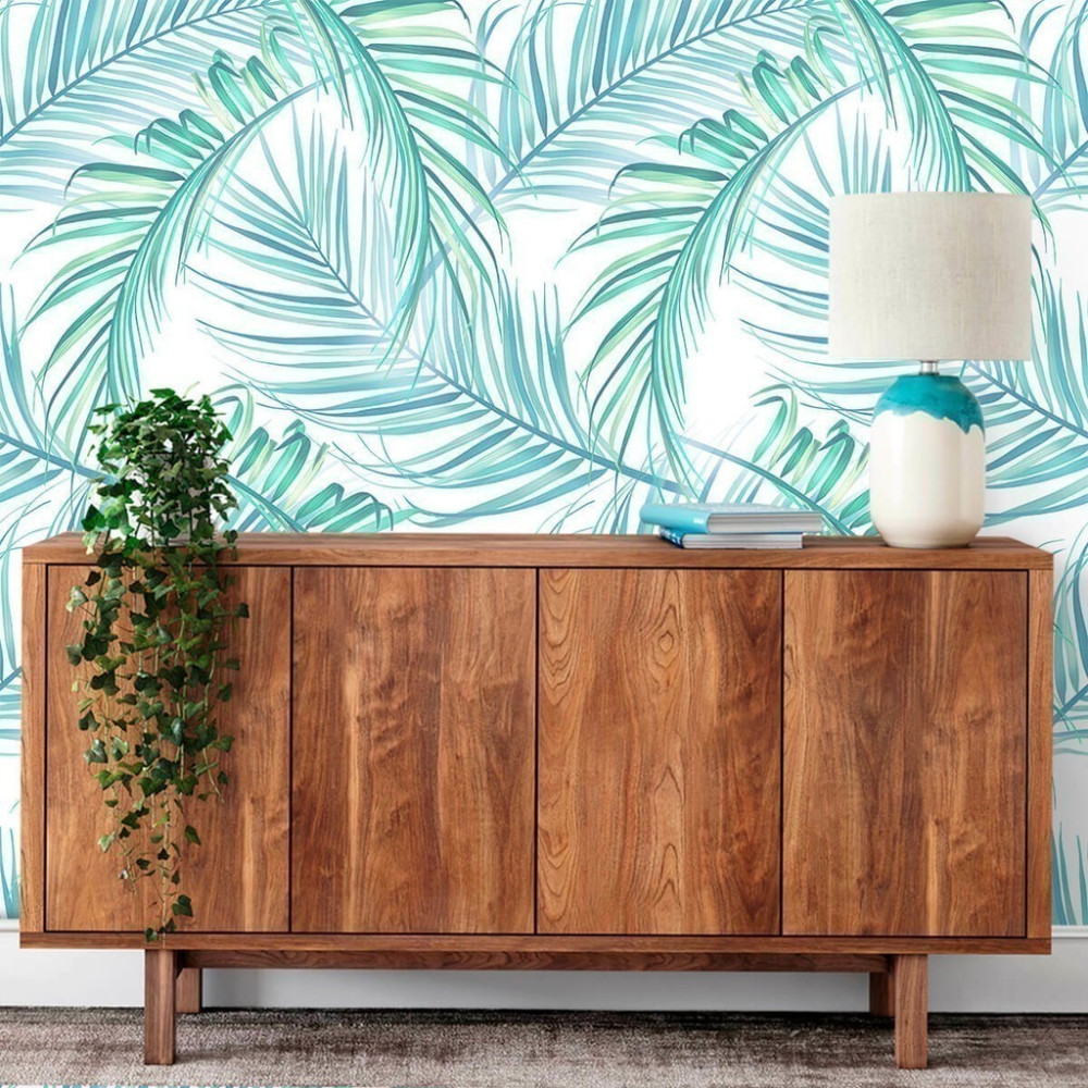 Papel de Parede Personalizado Coqueiros Aquarela Papel de Parede Personalizado Coqueiros Aquarela