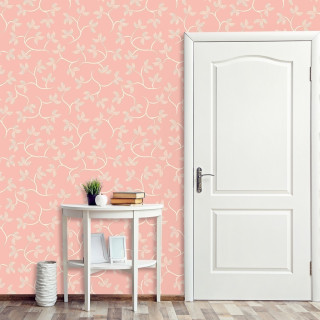 Papel de Parede Personalizado Folhas Coral