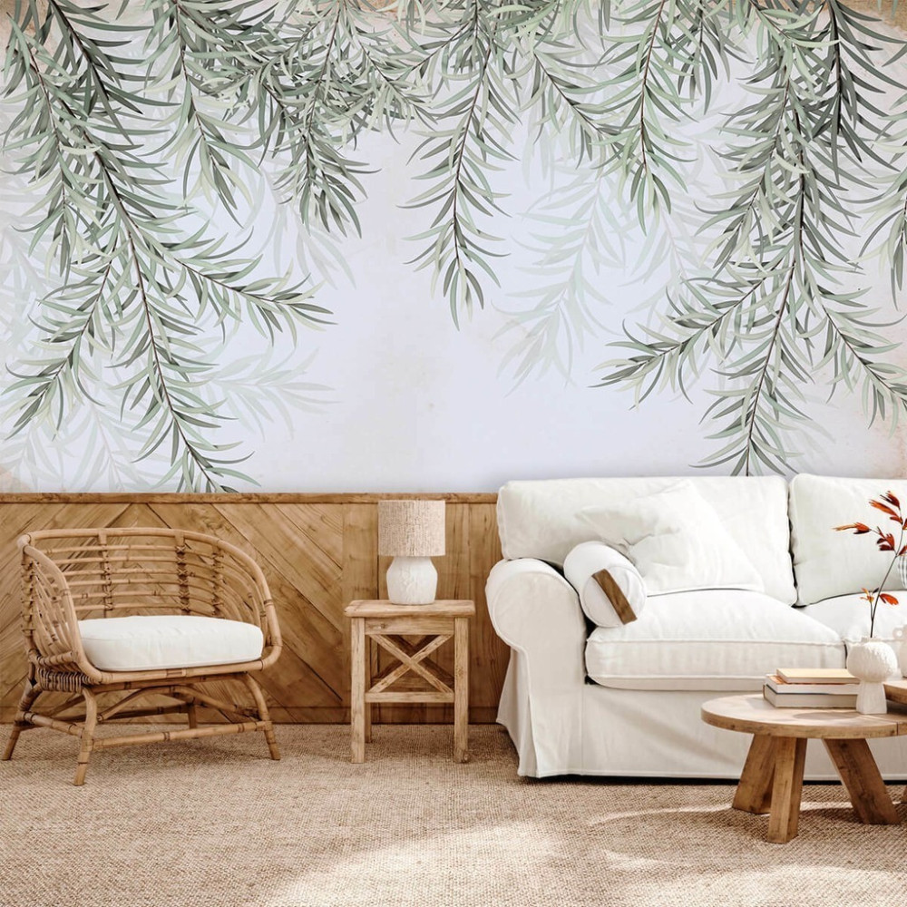 Papel de Parede Personalizado Folhas Naturais
