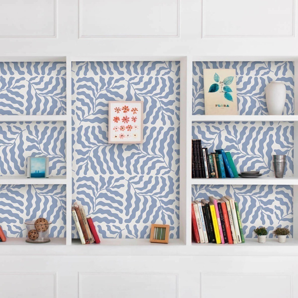 Papel de Parede Personalizado Folhas Onduladas