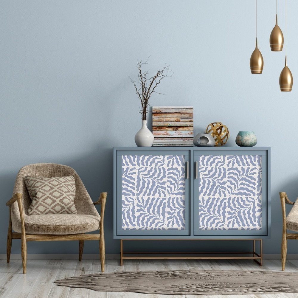 Papel de Parede Personalizado Folhas Onduladas