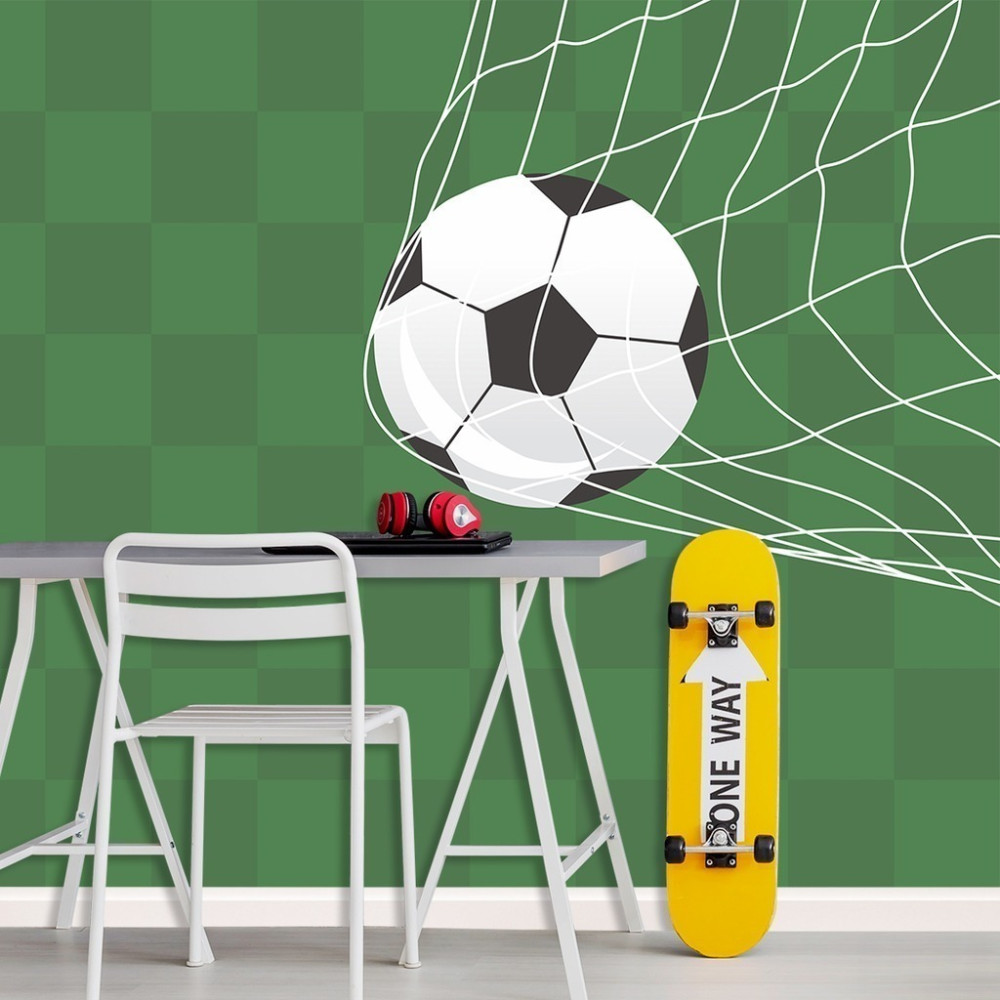 Papel de Parede Personalizado Futebol Bola na Rede