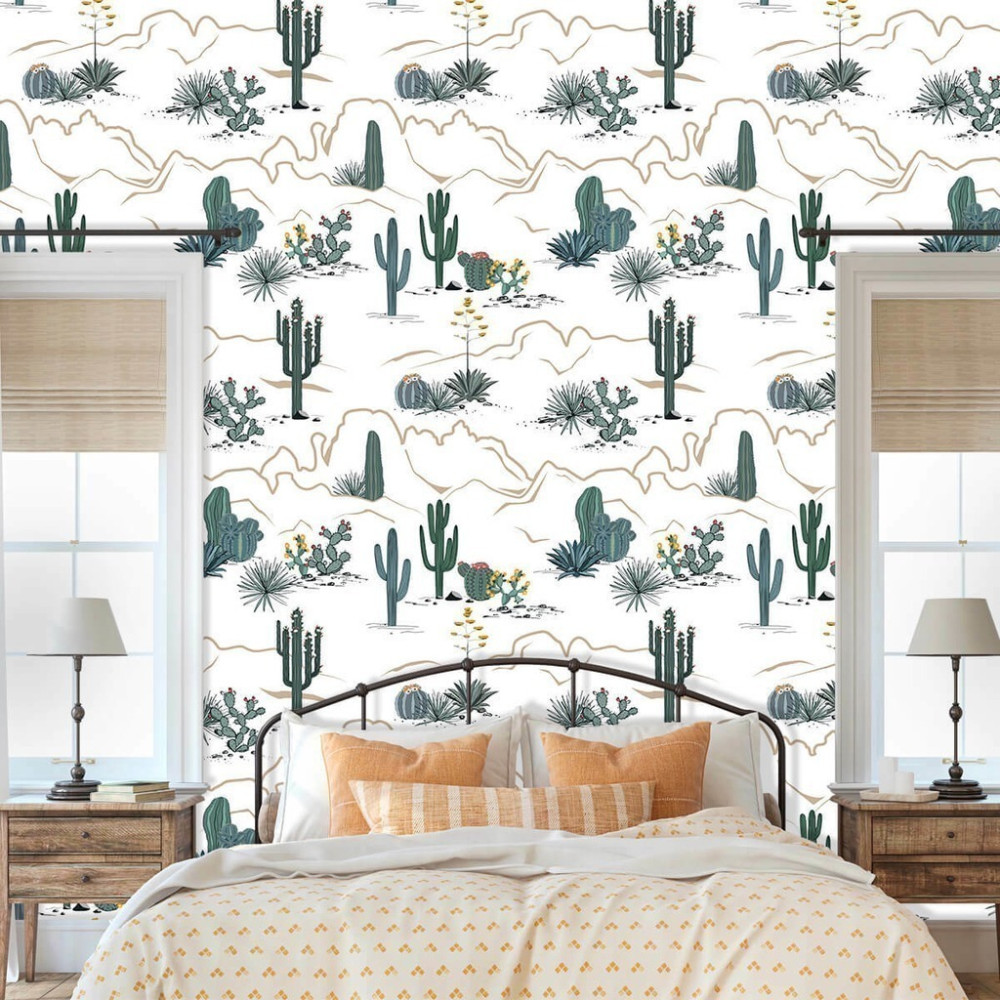 Papel de Parede Personalizado Deserto de Cactos Papel de Parede Personalizado Deserto de Cactos