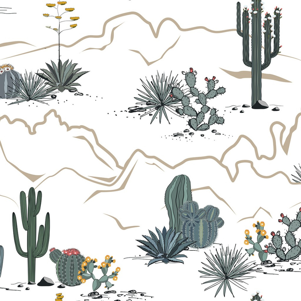 Papel de Parede Personalizado Deserto de Cactos Papel de Parede Personalizado Deserto de Cactos