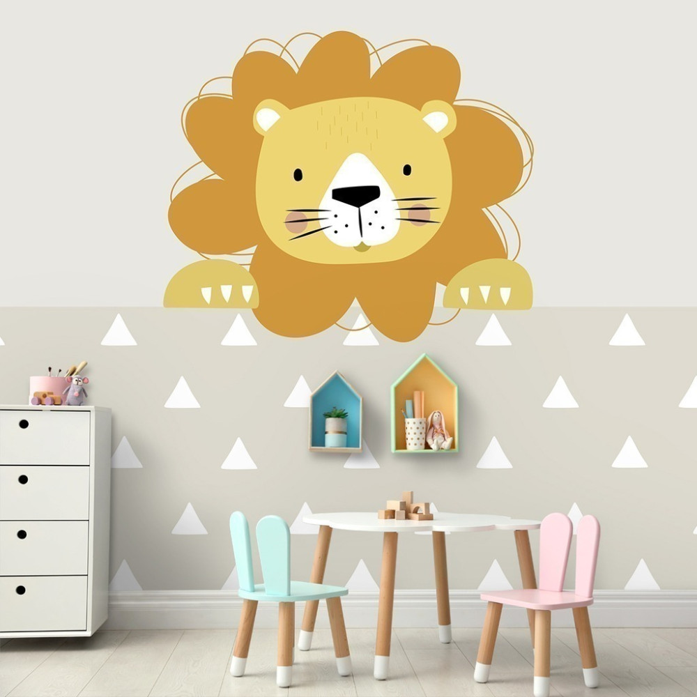 Papel de Parede Personalizado Leão e Triângulo Papel de Parede Personalizado Leão e Triângulo