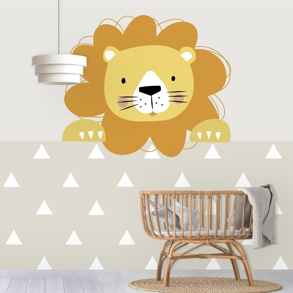 Papel de Parede Personalizado Leão e Triângulo Papel de Parede Personalizado Leão e Triângulo