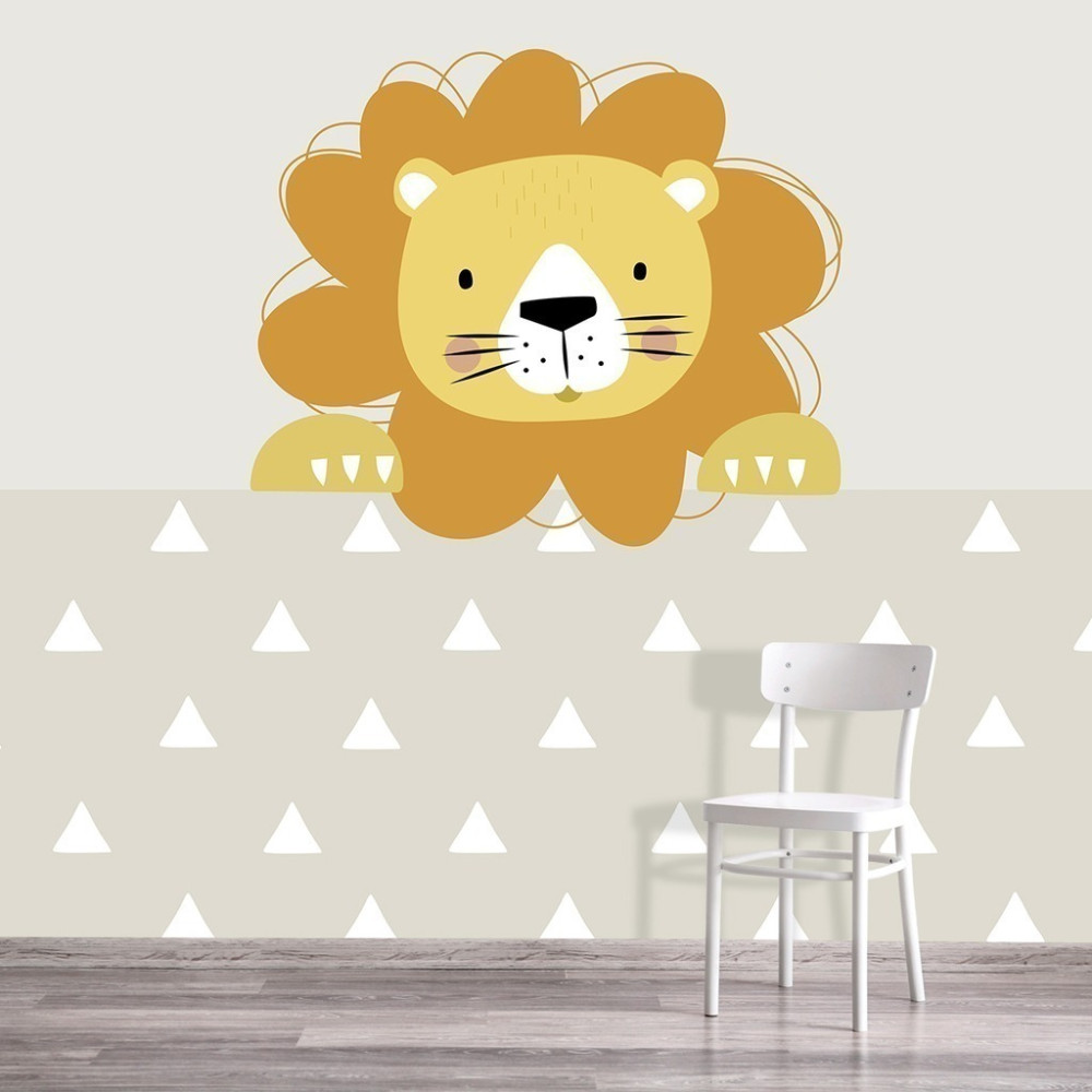 Papel de Parede Personalizado Leão e Triângulo Papel de Parede Personalizado Leão e Triângulo