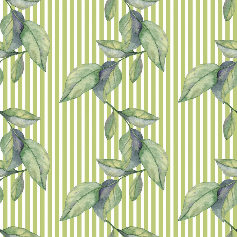 Papel de Parede Personalizado Linhas de Folhas Verde Papel de Parede Personalizado Linhas de Folhas Verde