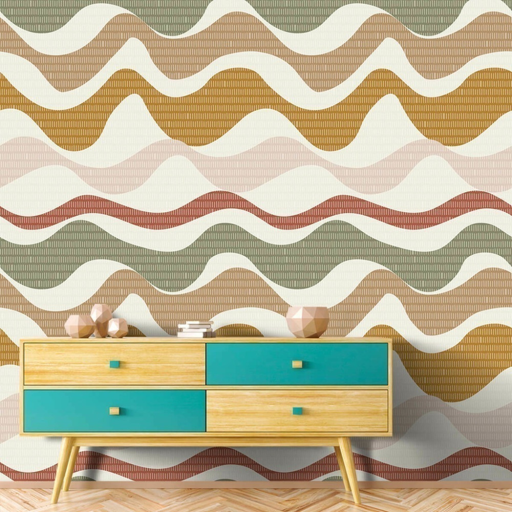 Papel de Parede Personalizado Ondas Dinâmicas