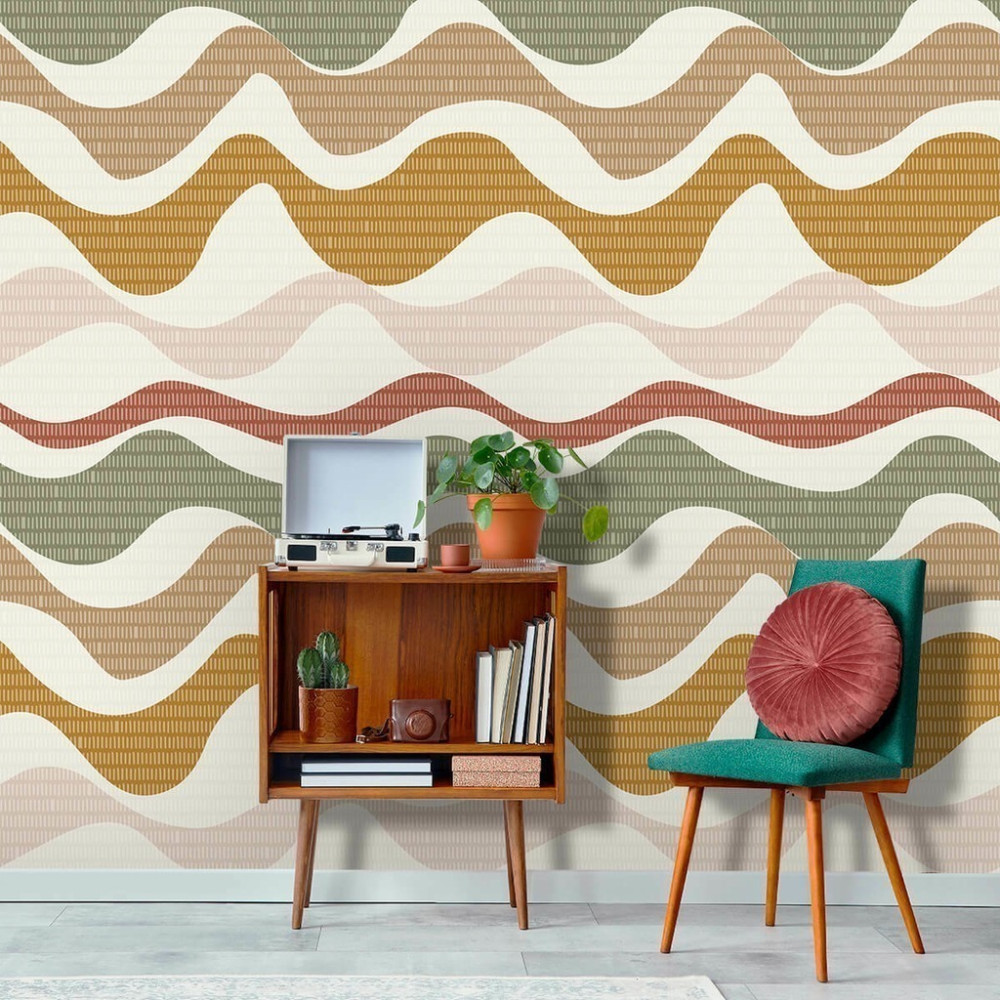 Papel de Parede Personalizado Ondas Dinâmicas