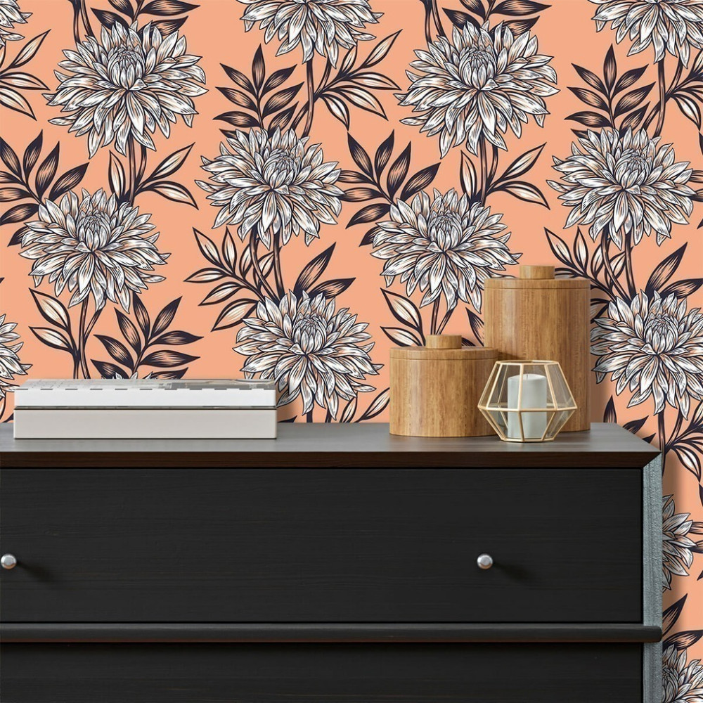 Papel de Parede Personalizado Elegância Floral Papel de Parede Personalizado Elegância Floral