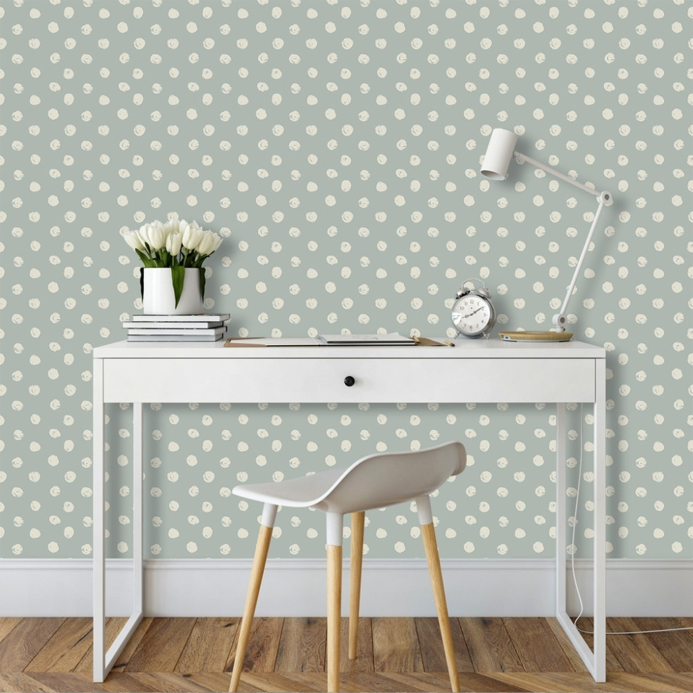 Papel de Parede Personalizado Poá Green Papel de Parede Personalizado Poá Green