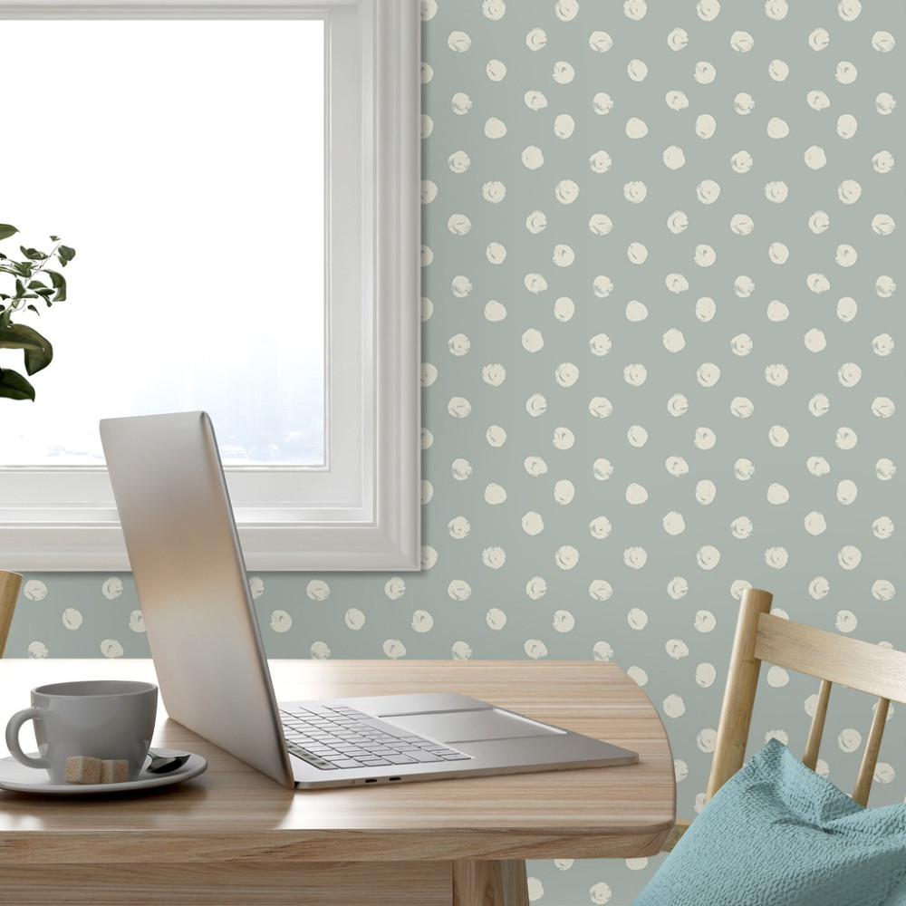 Papel de Parede Personalizado Poá Green Papel de Parede Personalizado Poá Green