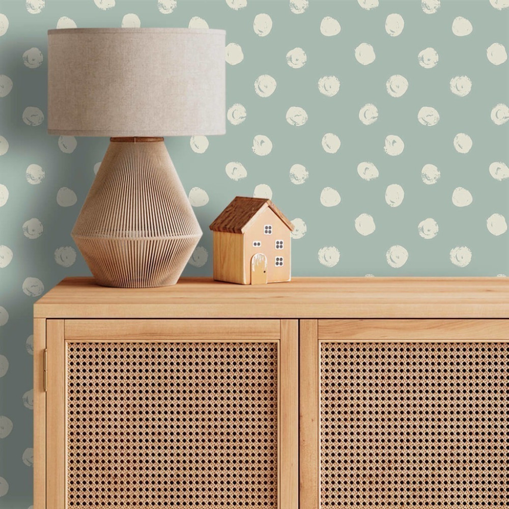 Papel de Parede Personalizado Poá Green Papel de Parede Personalizado Poá Green