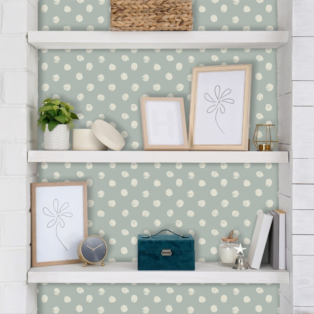 Papel de Parede Personalizado Poá Green Papel de Parede Personalizado Poá Green