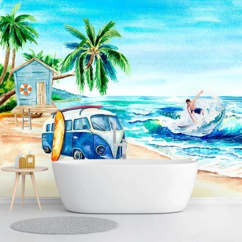 Papel de Parede Personalizado Beach Surf Papel de Parede Personalizado Beach Surf